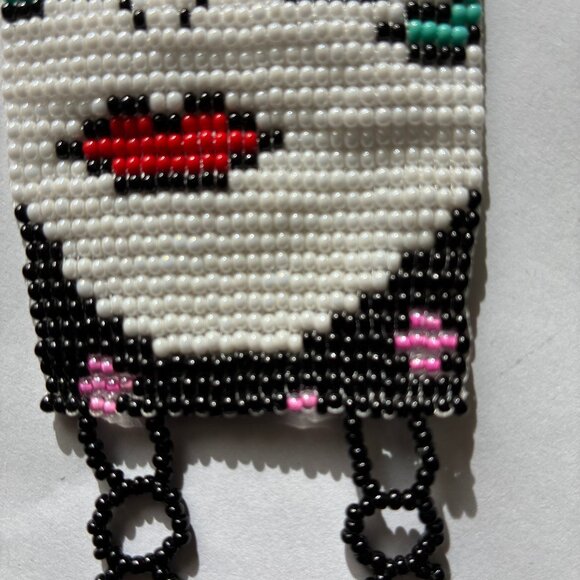 Seed Bead Woven Bracelet Featuring a Masked-Women - Picture 2 of 4